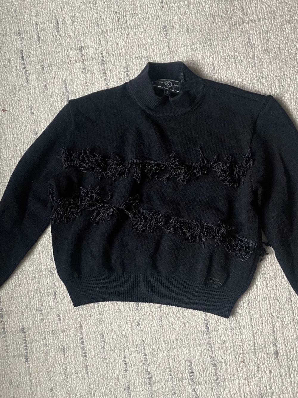 St. John Sport black sweater with fringe size S
